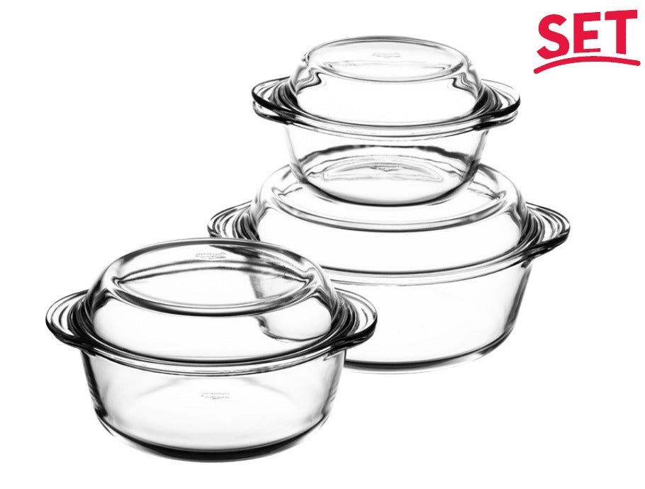 Borcam Glass Casserole Set 3 Piece