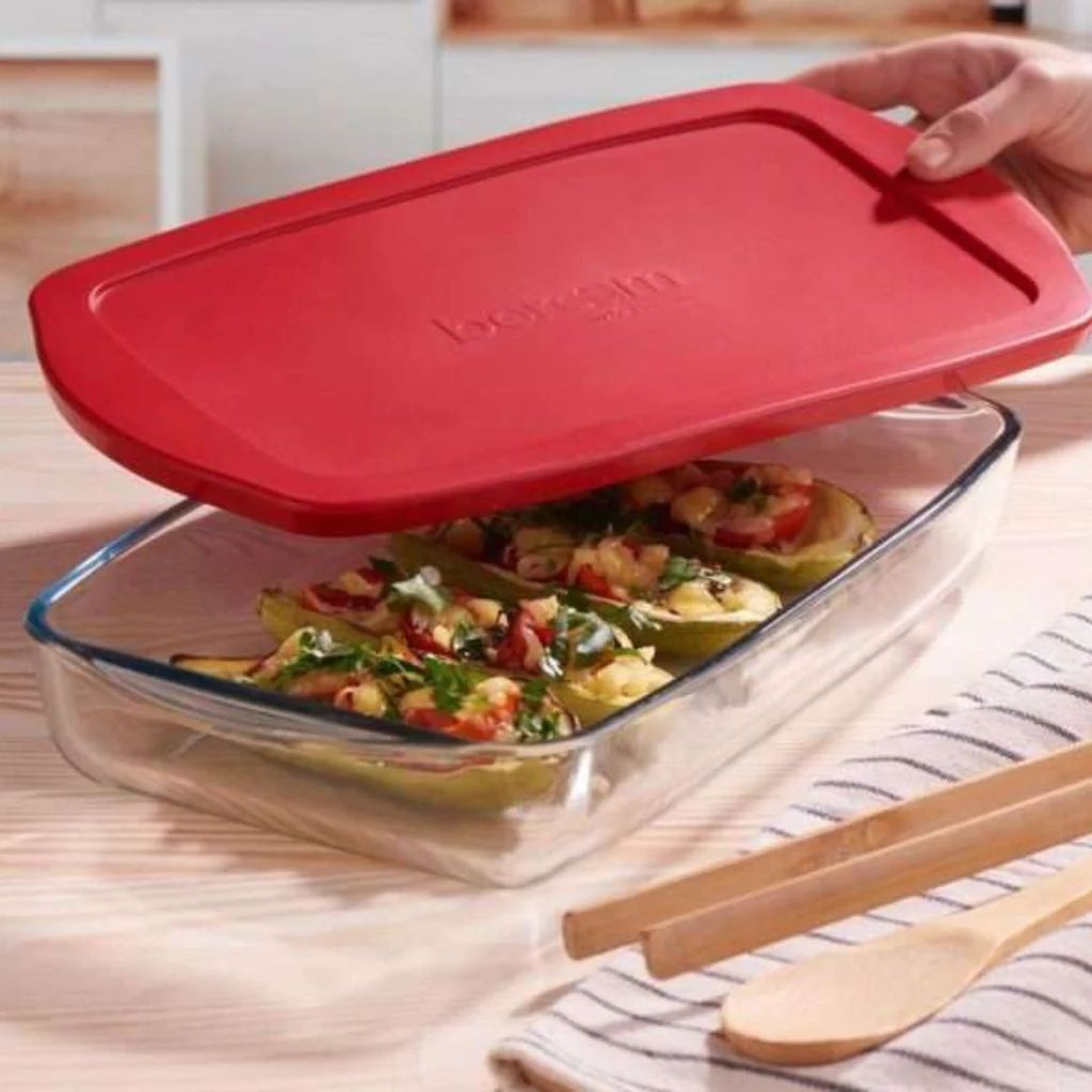 Borcam Rectangular Tray with Plastic Lid