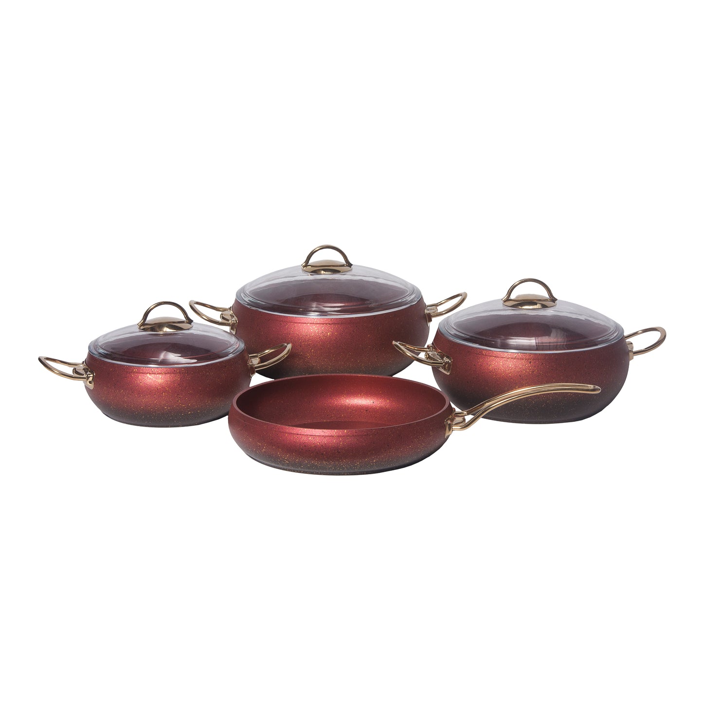 Granite two shades Non Stick 7piece Set-Red