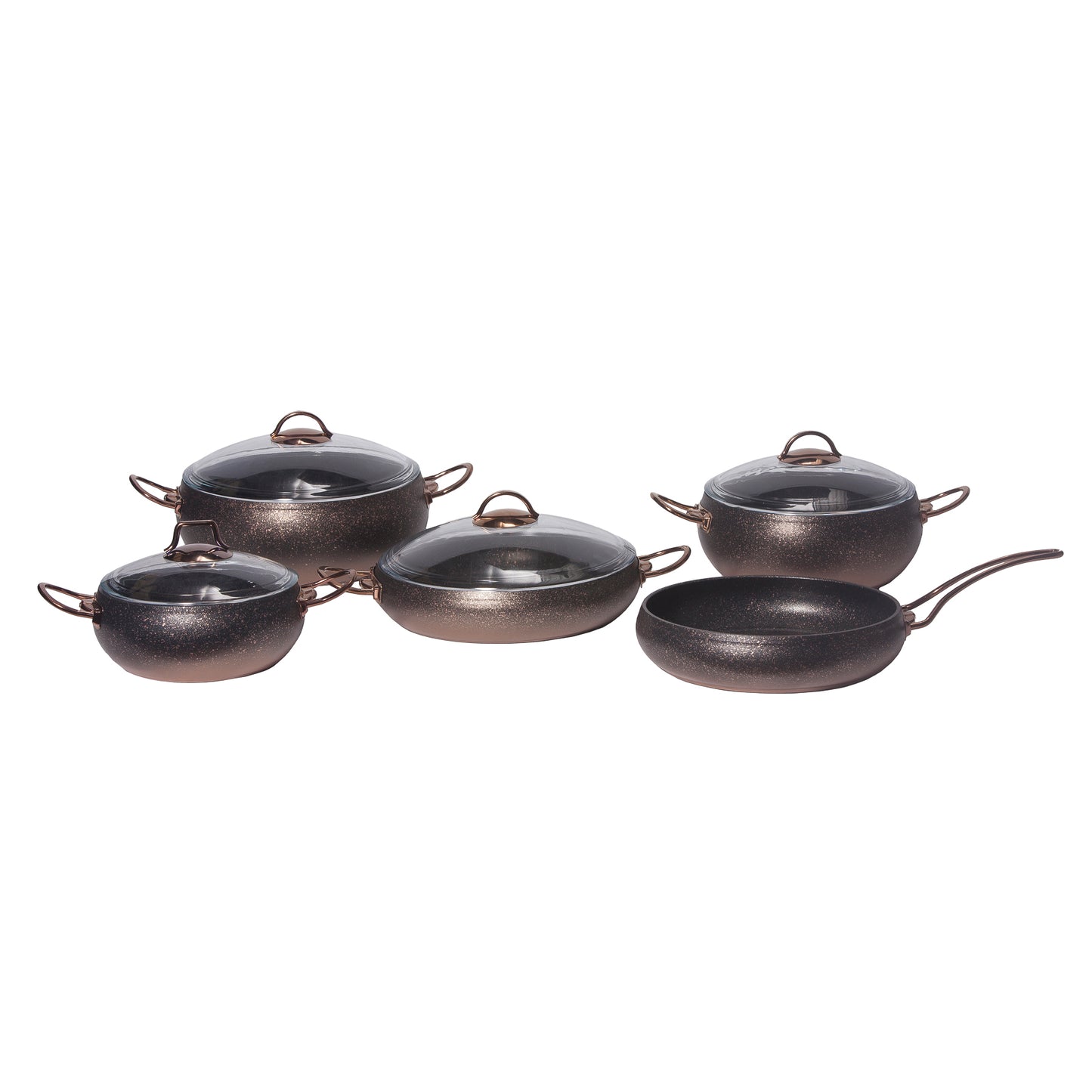 Oms 9pcs Granite 2 toned Non Stick set - Copper