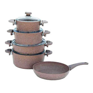 Granite 9 Piece Cookware Set Beige