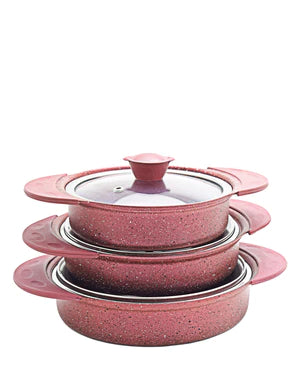 Granite Turkish 6 Piece Cookware - Red