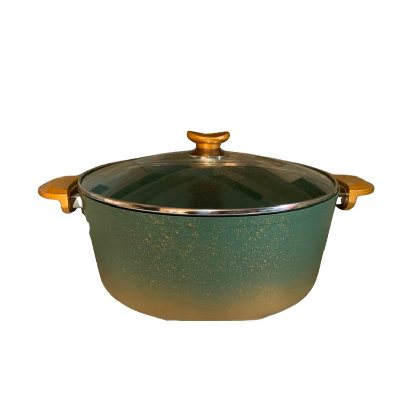 34cm Deep Granite Casserole - Green