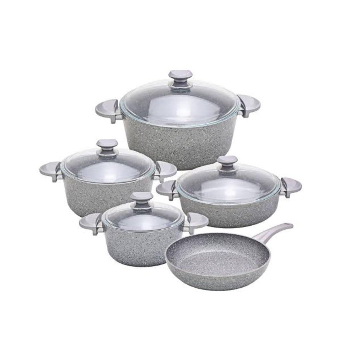 Granite 9 piece set - Grey