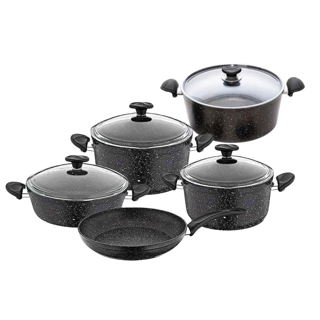Granite 9 piece set - Black