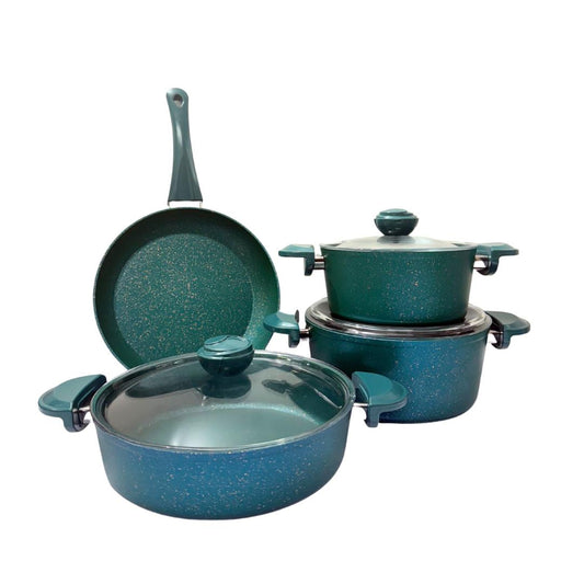 7-Piece OMS Teal Green Pot Set