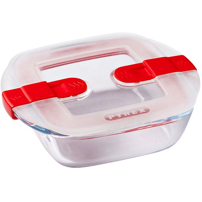 Pyrex Cook & Heat Square Roaster With Lid 14x12cm