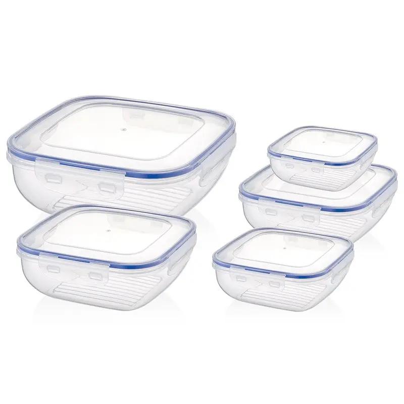 Cook & Lock Square Shallow Storage Container Set 5pcs