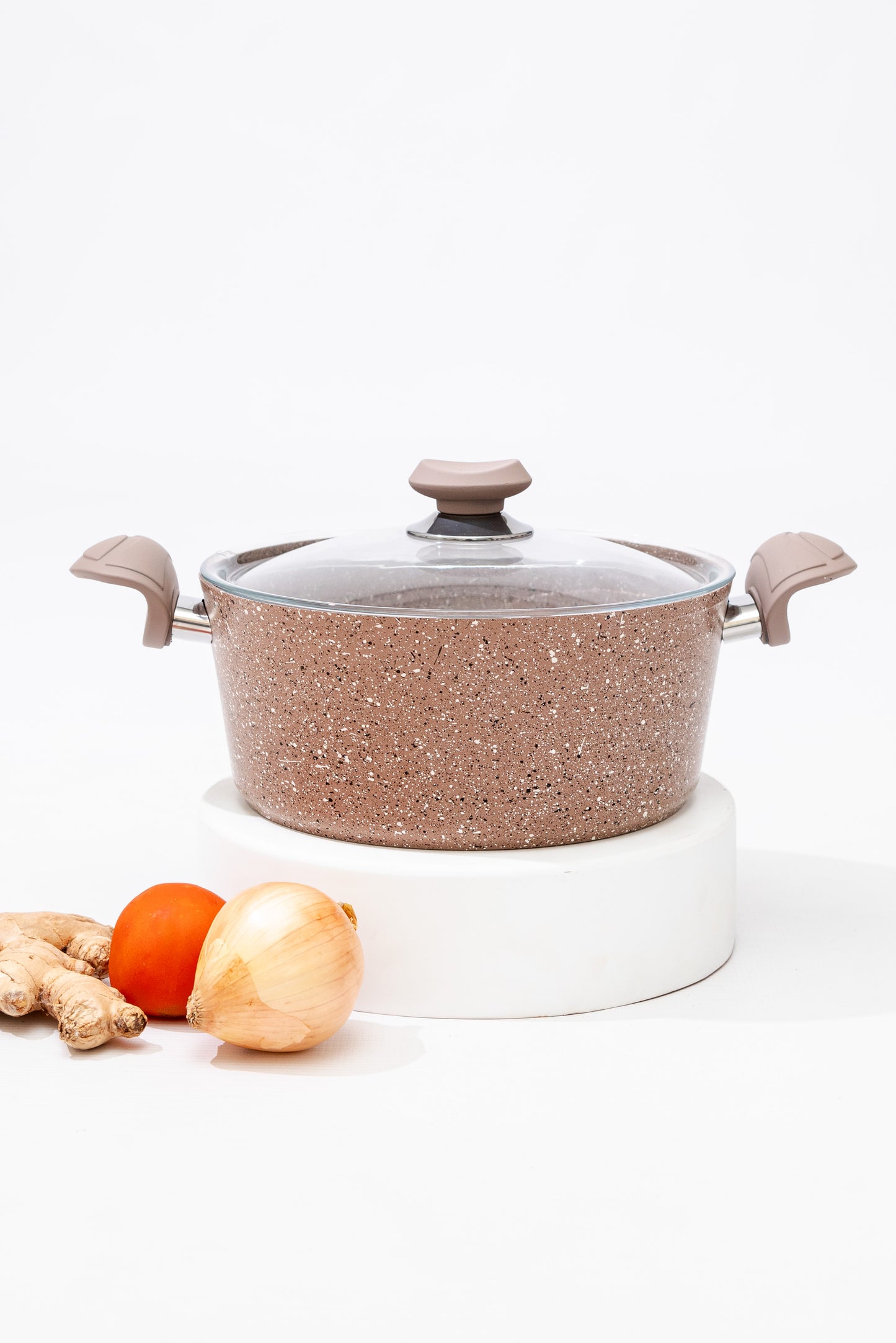 Deep Granite Casserole Pot 22cm - Beige