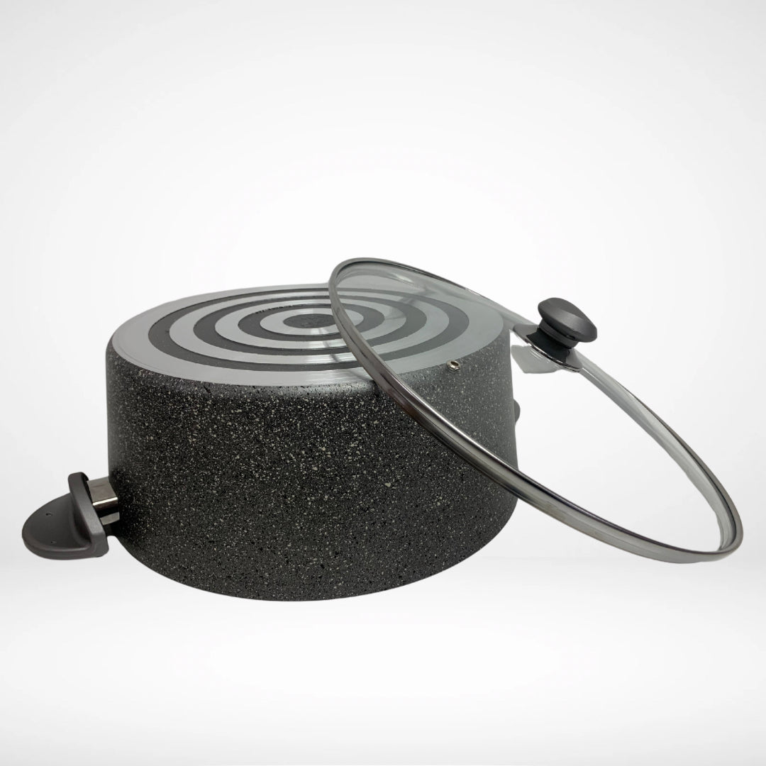 34cm Deep Granite Casserole - Black