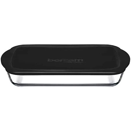 Borcam Rectangular Tray with Black Plastic Lid 1950ml