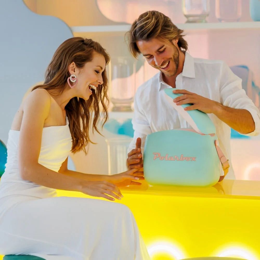 Polar Box Cooler With Leather Strap 6Lt Including 2 Lunch Boxes - Lilac