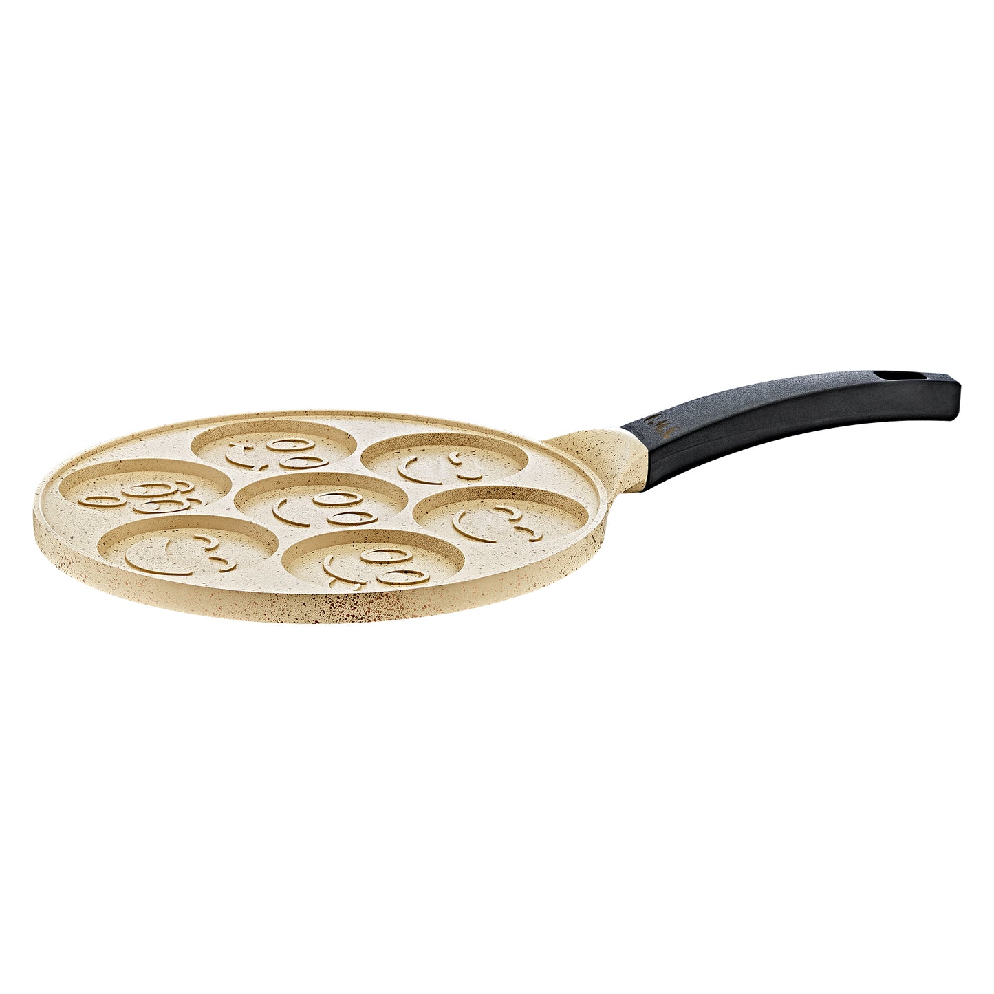 Smiley Face Granite Pancake Pan- Ivory