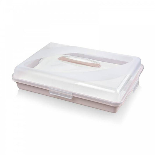 Luna Pastry Container With Tray Pink