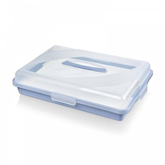 Luna Pastry Container With Tray Blue