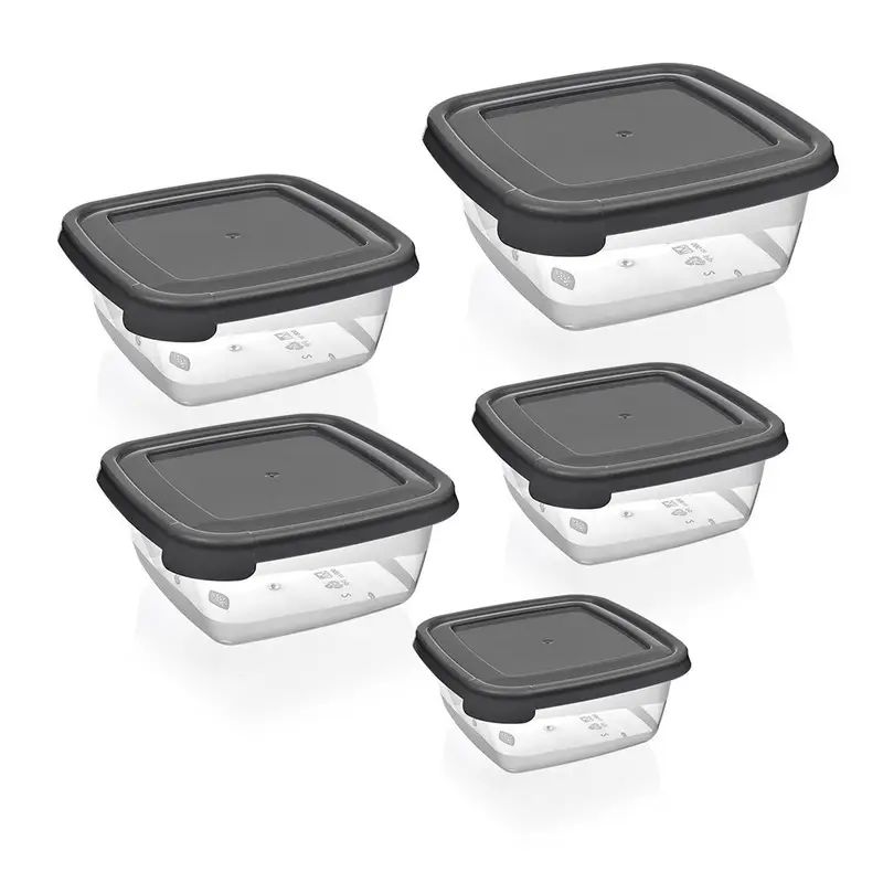 Cook & Keep Square Storage Box 5 Pcs Set (250+500+900+1500+2500ml)