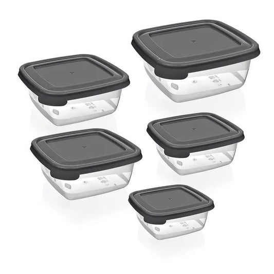 Cook & Keep Square Storage Box 5 Pcs Set (250+500+900+1500+2500ml)