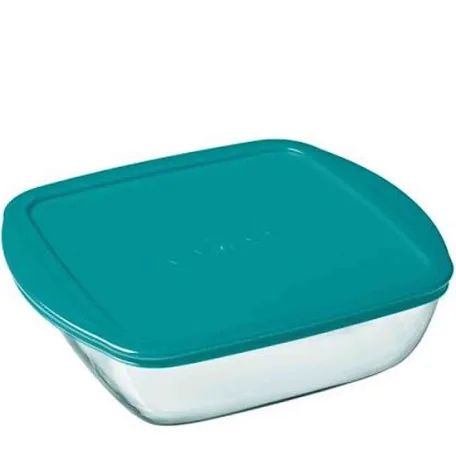 Pyrex Cook & Store 2.2 Litre Square Dish With Lid Clear