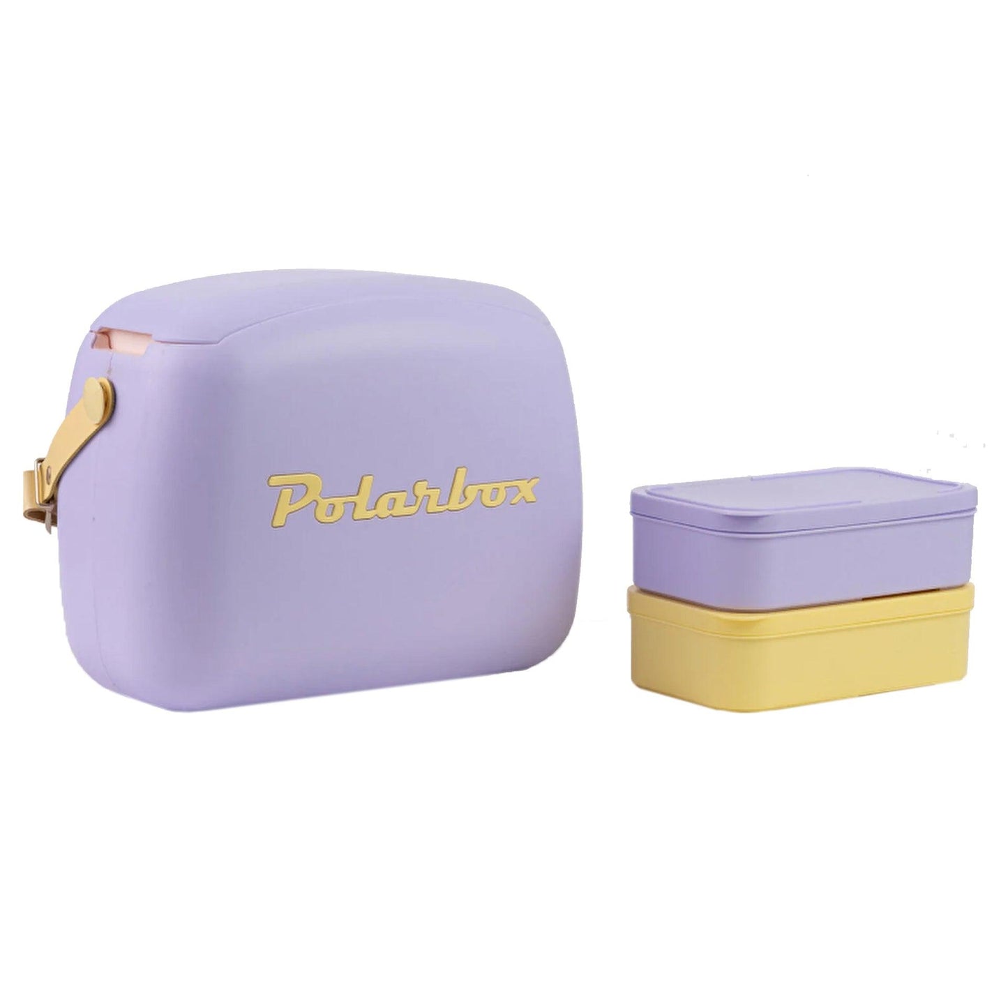 Polar Box Cooler With Leather Strap 6Lt Including 2 Lunch Boxes - Lilac