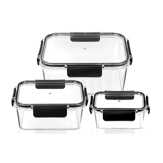 Aqua Crystal Square Storage Container Set 3 Pieces