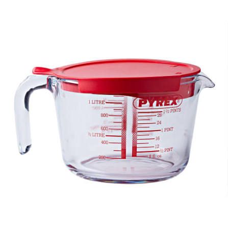 Pyrex Classic Glass Measuring Jug With Lid 1 Liter