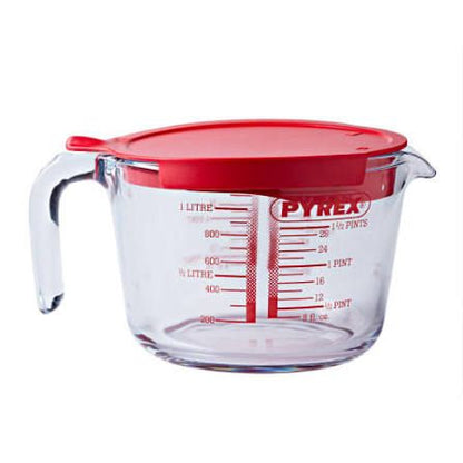 Pyrex Classic Glass Measuring Jug With Lid 1 Liter