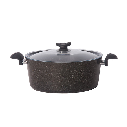 Deep Granite Single Pot 30cm - Black