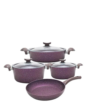 Granite 7 Piece Cookware Pot Set - Purple