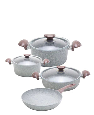 Granite 7 Piece Cookware Pot Set - Grey