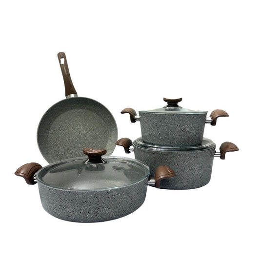 7-Piece OMS Grey & Brown Pot Set