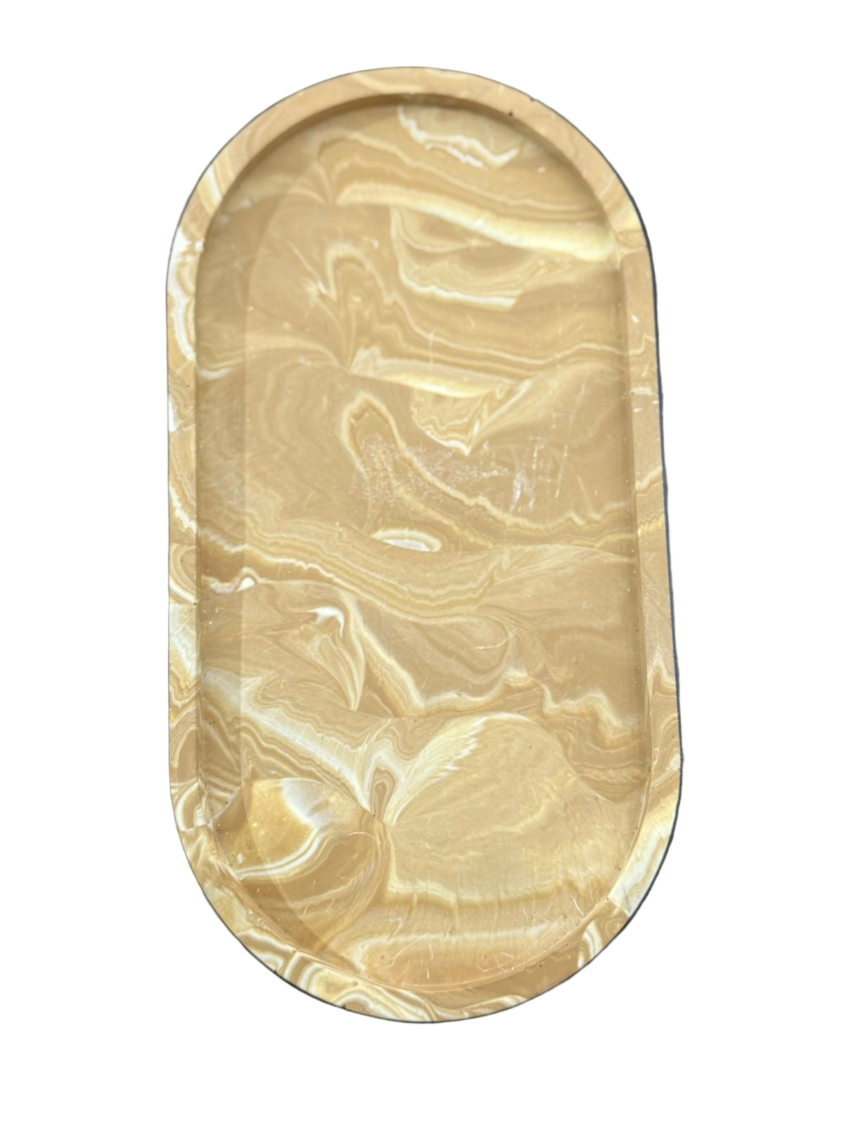 Abstract Resin Tray Biege