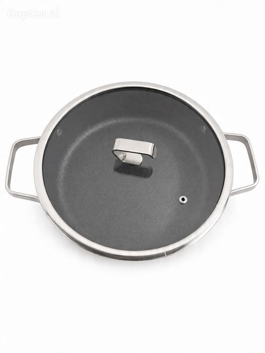 24cm GRANITE non - stick low casserole durastone