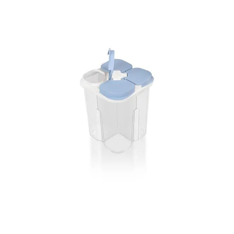 Luna Square Dry Food Container 4 Parts Blue 1800ml
