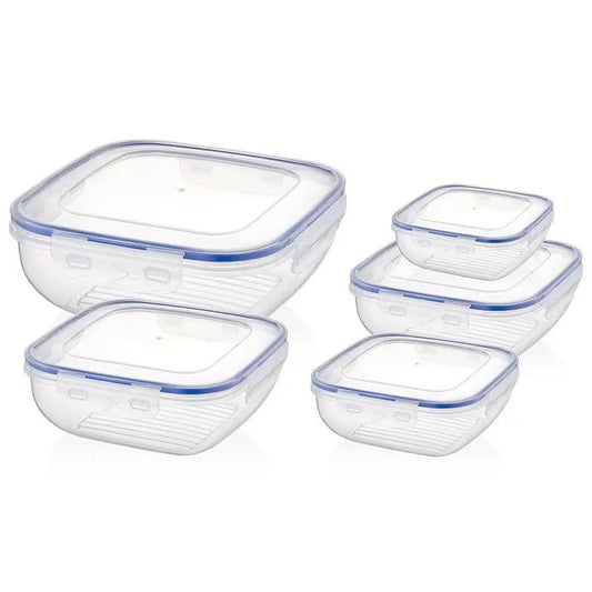 Cook & Lock Square Shallow Storage Container Set 5pcs