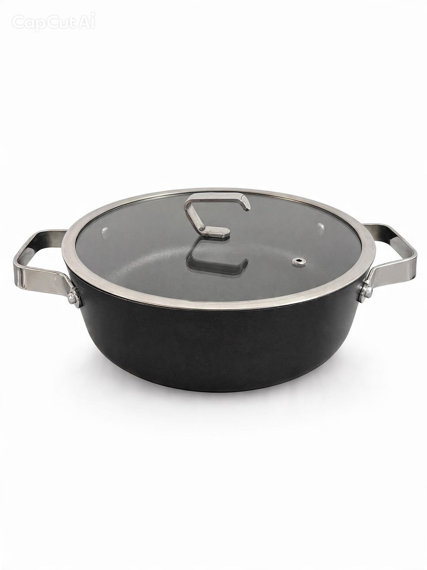 24cm GRANITE non - stick low casserole durastone