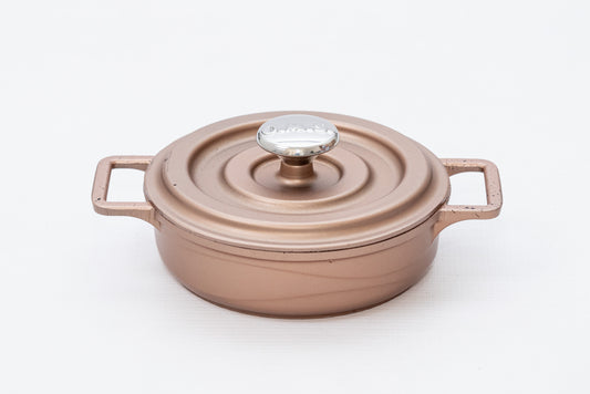 Mini 14cm Granite Cast Shallow Pot - Copper