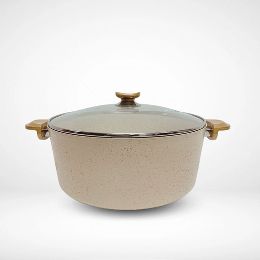 34cm Deep Granite Casserole - Cream